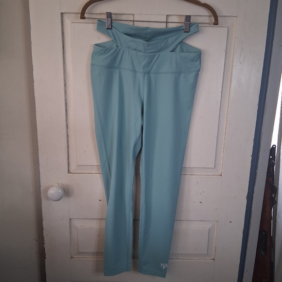 Women's Halina Athletics Light Turquoise Sports Leggings - Picture 2 of 13